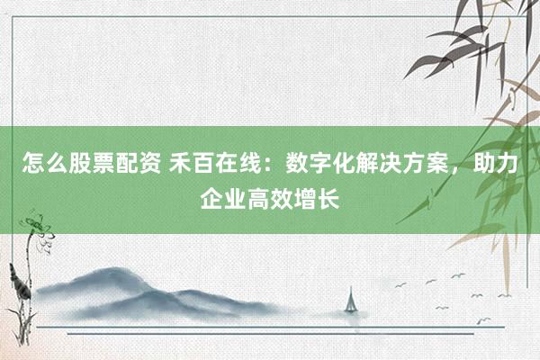 怎么股票配资 禾百在线：数字化解决方案，助力企业高效增长