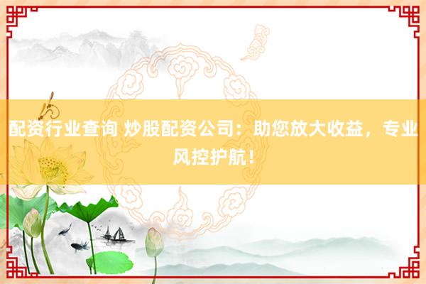 配资行业查询 炒股配资公司：助您放大收益，专业风控护航！
