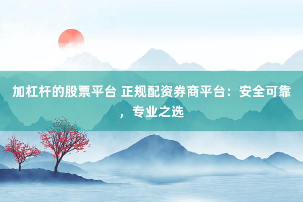 加杠杆的股票平台 正规配资券商平台：安全可靠，专业之选