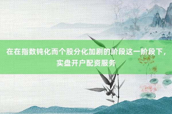 在在指数钝化而个股分化加剧的阶段这一阶段下，实盘开户配资服务
