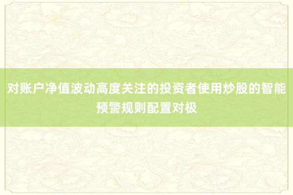 对账户净值波动高度关注的投资者使用炒股的智能预警规则配置对极