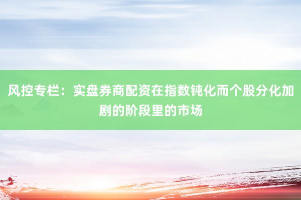 风控专栏：实盘券商配资在指数钝化而个股分化加剧的阶段里的市场