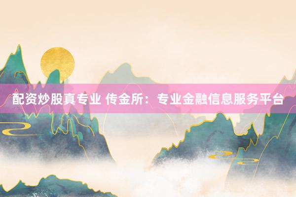 配资炒股真专业 传金所：专业金融信息服务平台